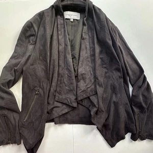Abrigo Chaqueta Abierta Cupcakes Y Cachemira Gris Oscuro Moto Drapeada Para Mujer’s Grande - Imagen 1 de 12