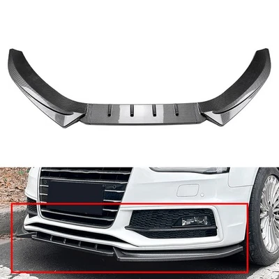 Carbon Fiber Black Front Bumper Lip Splitter For Audi A4 S4 B8.5 2013-2016 Foto 1 de 4