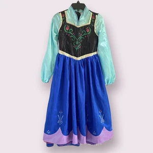 Disney Frozen Princess Anna Costume Dress Up Pretend Play Dress Girls Size 9/10 - Picture 1 of 13