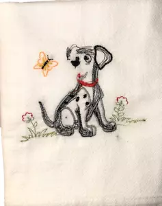Toalla de Plato Dalmation Cachorro Perro Mariposa Flores 100% Algodón 25" x 27" Cocina - Imagen 1 de 7