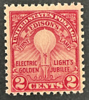 US Stamps, Scott #654 2c 1ère lampe Edison 1929 M/NH.