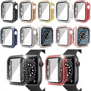 8 Farben Diamant Uhrengehäuse Displayschutzfolie Uhrenabdeckung für iWatch Series SE 654 - Bild 1 von 40