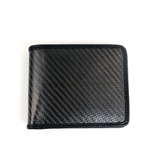 MENS Pure Carbon Fiber Surface Short Wallet  Business Trip Wallet ID Card holder