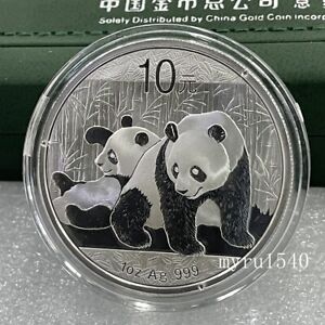 2010 Chiny Panda Srebrna moneta 1 uncja Chiny 2010 Panda 1 uncja Srebrna moneta Panda Moneta