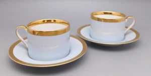 Juego de 2 tazas y platillos vintage Fitz & Floyd Versailles Bleu Inglaze - Imagen 1 de 8