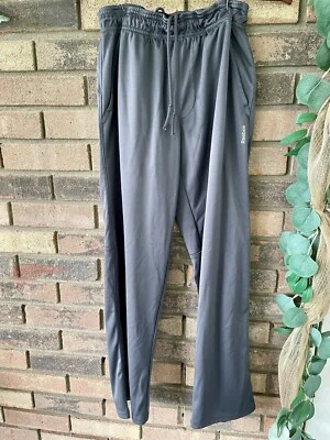 Reebok Boys Gray Athletic Pants Size Large Elastic Waist Pre Owned - Image 1 of 4
