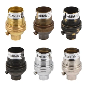 ElekTek B22 Unswitched Bayonet Light Lamp Bulb Holder Socket 10mm or 1/2" inlet - Picture 1 of 27