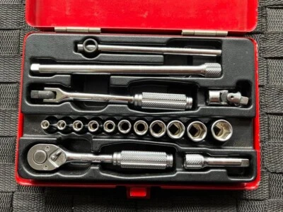 Koken 2261M 1/4 (6.35 mm) SQ. Socket Set 17 pieces With Case W192×H122×T30mm - Image 1 of 3