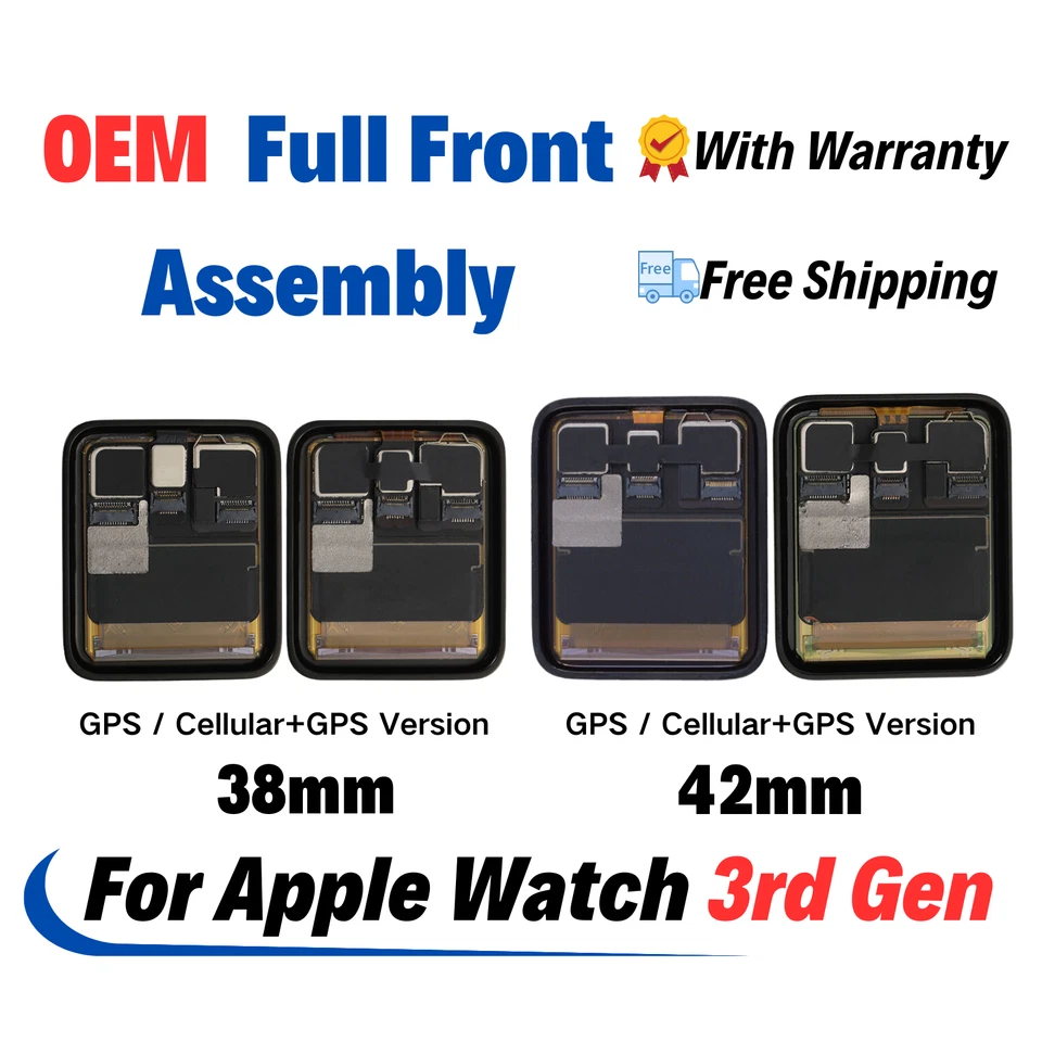 OEM For Apple Watch Series 3 38mm 42mm Full Front Assembly Screen Replacement - Image 1 of 1