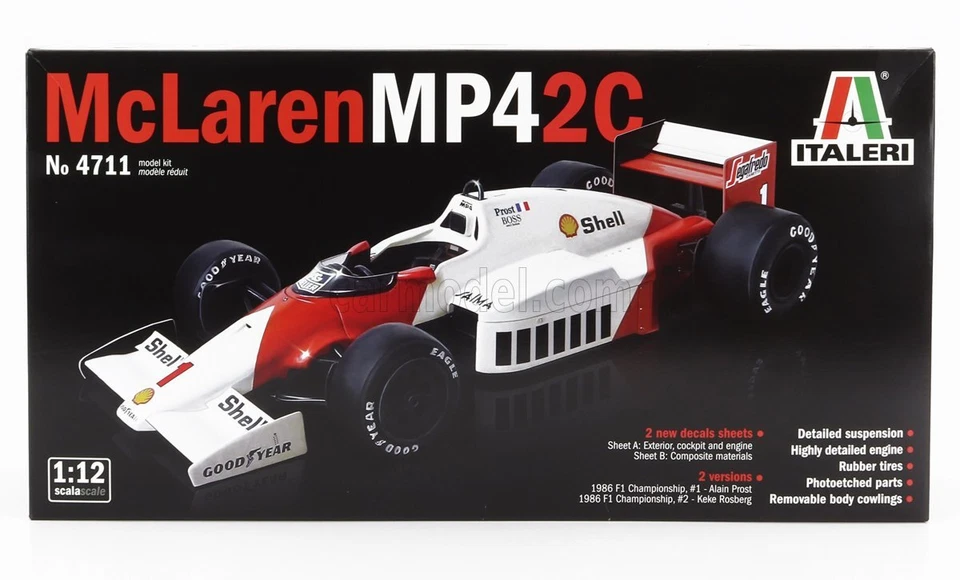 Italeri 4711 - Mclaren MP4/2C Prost-Rosberg - Kit Modello 1 12 Scala - Courier