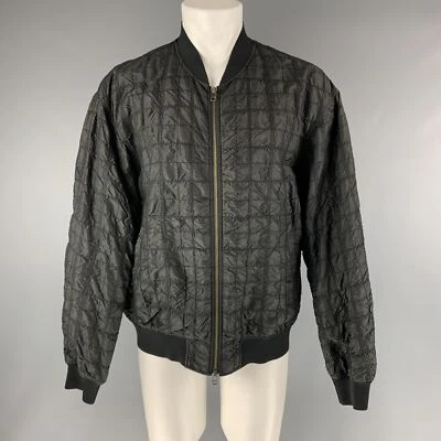 3.1 PHILLIP LIM 胸部 M 码黑色绗缝丝绸风衣夹克 — 第 1/4 张图片