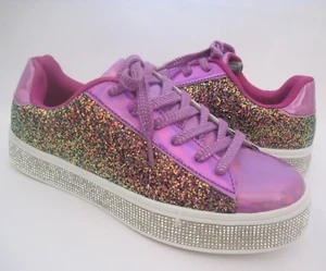 UUBARIS Women's Glitter Dressy Sneakers Fuchsia Pink Sparkly Bling Shoes Size 6 - Picture 1 of 18