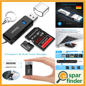 Highspeed SD-Karte Reader USB 3.0 Card Reader für MicroSD/SDHC/SDXC Karten - Bild 1 von 8
