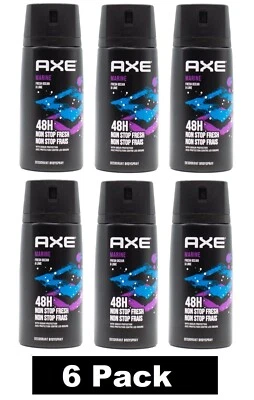 6 x AXE Deodorant Body Spray MARINE 48H Non Stop Fresh with Odour Protection NEW - image 1 of 4