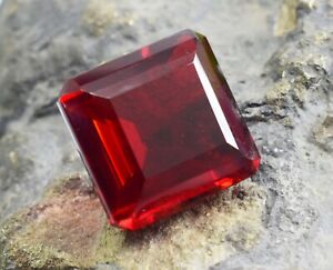 Amazing look natural blood red topaz 84 CT radiant cut certified loose gemstone