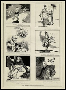 1922 Political Editorial Cartoon Panel - "The Rocky Road Of Ratification" - Picture 1 of 2