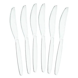 100pcs Disposable Clear Plastic Knives Heavy Duty Utensils Cutlery for Parties - Picture 1 of 6