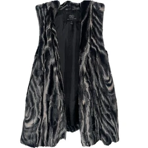 TART COLLECTIONS~WOODGRAIN KUNSTFELL KAI WESTE SCHWARZ GRAU~M - Bild 1 von 5