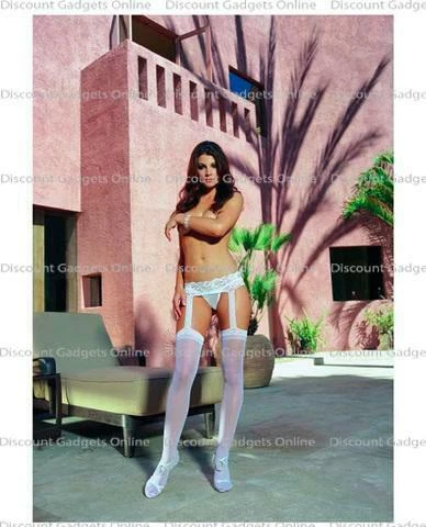 Dreamgirl 0013 Sheer Garter Belt Pantyhose O/s White