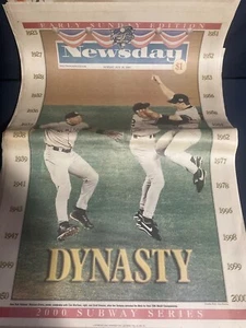 29 de octubre de 2000 New York Newsday (edición completa de error raro temprano) dinastía de los Yankees de Nueva York - Imagen 1 de 4