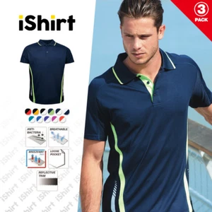3PC X MENS POLO SHIRT 100% POLYESTER COOL DRY BREATHABLE & COMFORTABLE POLO - Picture 1 of 15