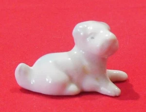 Miniatur Porzellan weiß Boxer Hund Welpe Figur Japan - Bild 1 von 13