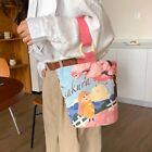 Portable Bucket Bag Cartoon Print Tote Bag Sweet Cute Handbag  Girl