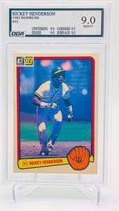 RICKEY HENDERSON 1983 Donruss 35 DGA 9 .0 Mint