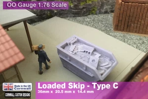 OO Spurweite Skip beladen mit Schrott/Müll Typ C - Maßstab 1:76 Modelleisenbahn Diorama - Bild 1 von 5