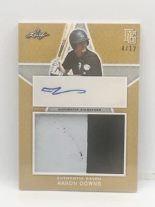 Aaron Downs 2020-21 Leaf Perfect Game National Showcase Gold /12 Patch Auto - Bild 1 von 2