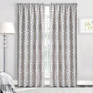 Tribal Medallion Medallion Print Room Darkening Rod Pocket Curtain Panel Pair - Picture 1 of 9