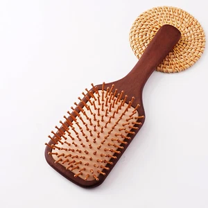 Bamboo Air Cushion Comb, anti Static Hair Massage Brush, Natural Wooden Hair Bru - Picture 1 of 12