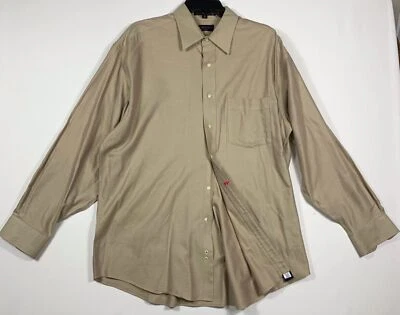 Рубашка мужская Tommy Traveler TLC 16 1/2 34 Tommy Hilfiger бежевая желтовато-коричневая хаки - Изображение 1 из 4