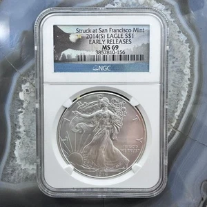 2014 US 1.0oz.999 Fine Silver American Silver Eagle NGC MS69 #3857810-156EX - Picture 1 of 6