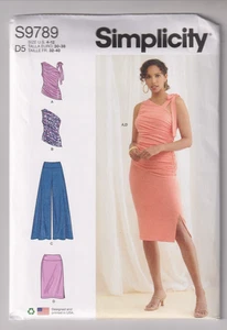 9789 SIMPLICITY - Ruched 1 Shoulder TOP PANTS & SKIRT - Sz 4/6/8/10/12 - Picture 1 of 2