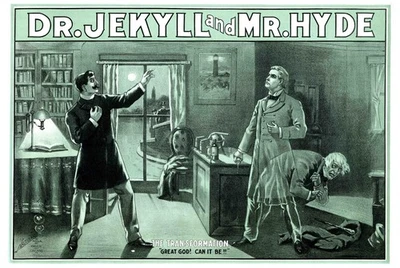 VTG 1920's Dr. Jekyll and Mr. Hyde Theatrical Poster Art Reprint - 8.5x11, 17x22 - Image 1 of 4
