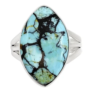 Lucky Charm Tibetan Turquoise 925 Sterling Silver Ring s.10 Jewelry R-1003 - Picture 1 of 5