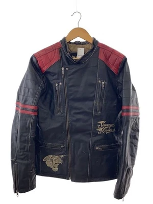 Rockerbox/Double Riders Jacket/Leather Jacket/Size M/Black Red 362 - Image 1 of 4