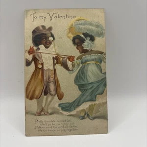 Vintage Valentine Postcard, Black Americana - Picture 1 of 8