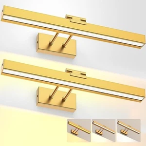 LABOREDUCER 2 Pcs Picture Lights for Wall Battery Operated Lights Brass Gold - Picture 1 of 3