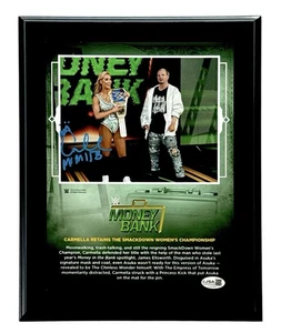 WWE CARMELLA MONEY IN THE BANK 2018 SIGNED 10X13 PLAKETTE WITH PROOF AND JSA COA - Bild 1 von 3