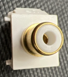 Keystone Snap-In Female RCA Jack - Solder Type - White - Picture 1 of 3