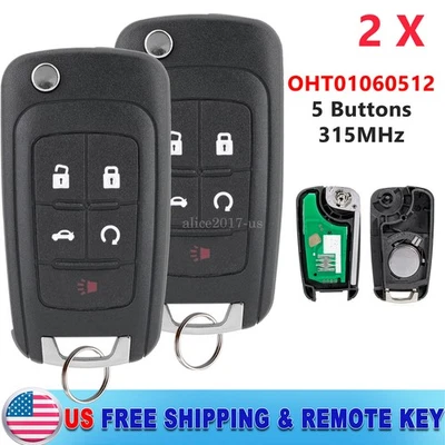 2 para Chevrolet Cruze 2010 2011 2012 2013 2014 2015 2016 mando a distancia llavero coche Foto 1 de 4