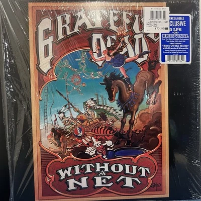 Without A Net Grateful Dead 3LP Vinyl Record Barnes & Noble Exc. Blue Colored Foto 1 de 4
