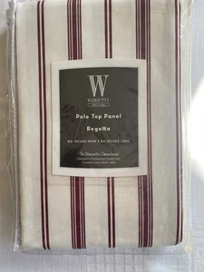 Wamsutta Pole Top Curtain Panel Ivory & Red Vertical Stripe 84x50” NEW - Picture 1 of 3