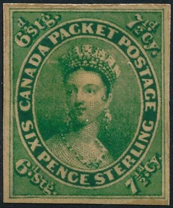 CANADA 1857, QV, 7-1/2 p VALUE, FALSE, FAUX - NO GUM STAMP. #A795 - Picture 1 of 2