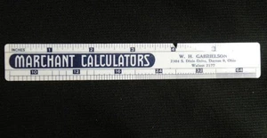 Calculadoras MARCHANT 1955 de colección regla de publicidad cajón de chatarra celuloide DAYTON OH - Imagen 1 de 4