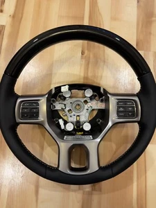 🔥BRAND NEW 13-18 Ram 1500 2500 3500 Limited Black Leather Heated Steering Wheel - Foto 1 di 18