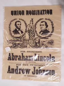 Poster ripro della guerra civile Abraham Lincoln per la nomination al presidente dell'Unione - Foto 1 di 2