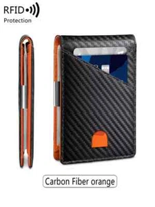 Minimalistische Kohlefaser Herren Geldbörse RFID Diebstahlsicherung 12 Kartenfächer Faltfach - Bild 1 von 6